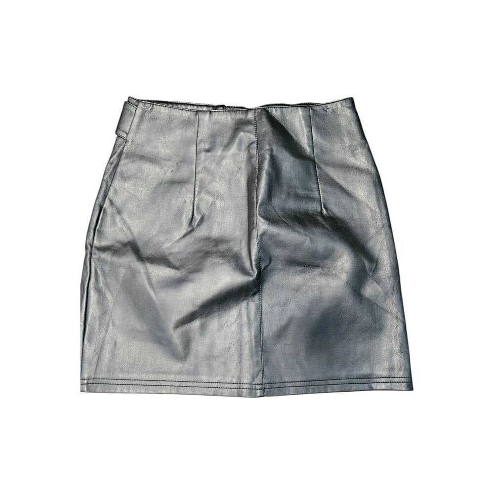 Forever 21 Black Faux Leather Skirt Size Small - Picture 3 of 6